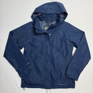 Eddie Bauer Blue Windbreaker Jacket Hoodie Size Medium